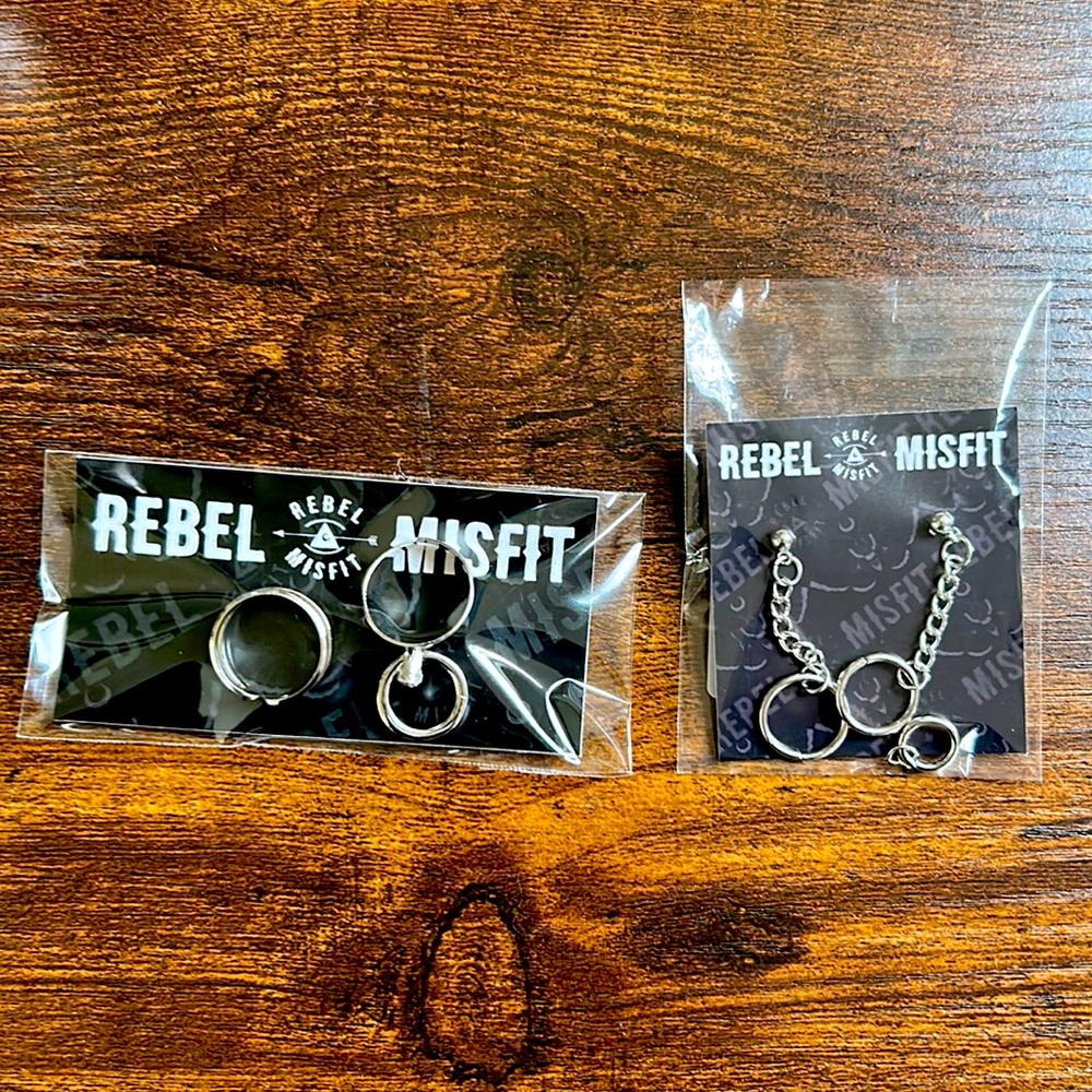 Rebel Misfit Ring and Earring Set